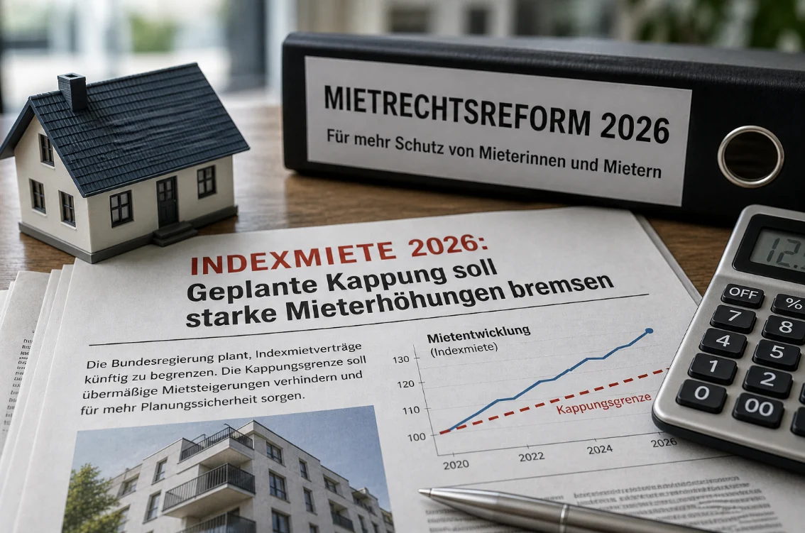 Indexmiete 2026: Geplante Kappung soll starke Mieterhöhungen bremsen
