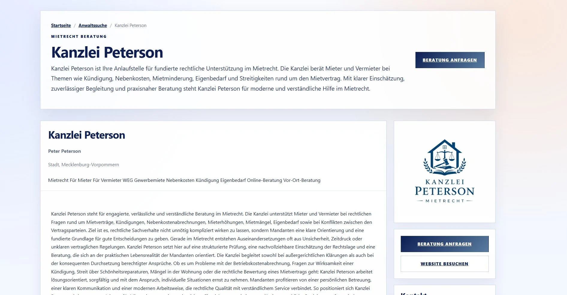 Mehr Sichtbarkeit für Kanzleien: Warum ein Anwaltseintrag auf Mietrecht-Einfach.de thematisch sinnvoll ist