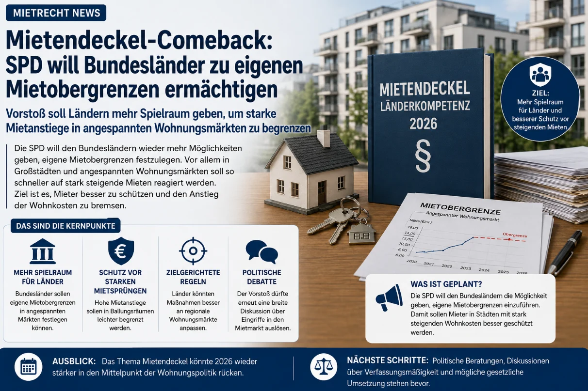 Mietendeckel-Comeback: SPD will Bundesländer zu eigenen Mietobergrenzen ermächtigen