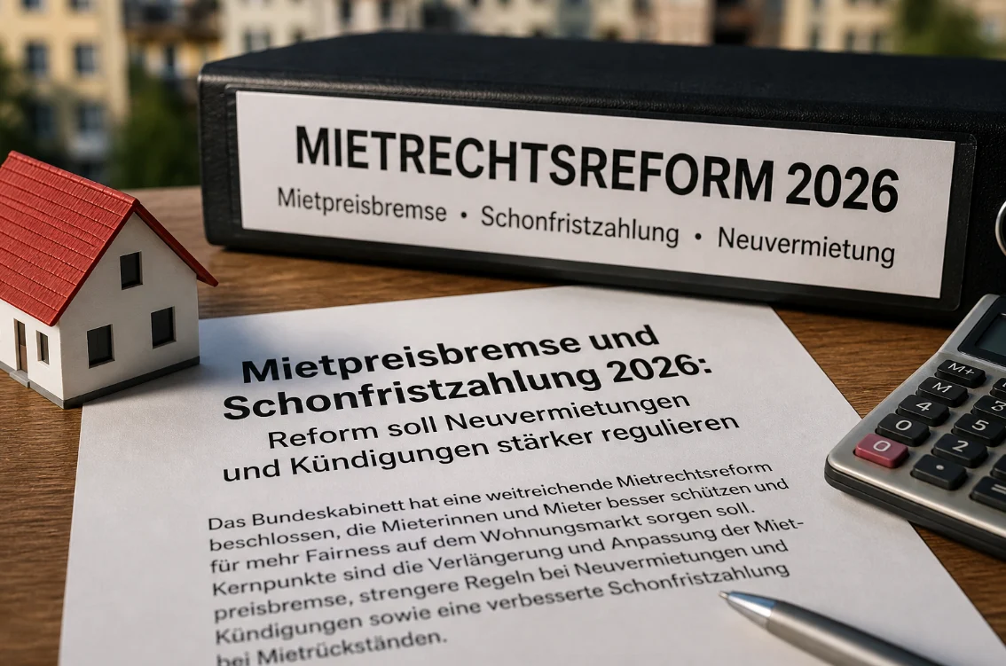 Mietpreisbremse und Schonfristzahlung 2026: Reform soll Neuvermietungen und Kündigungen stärker regulieren