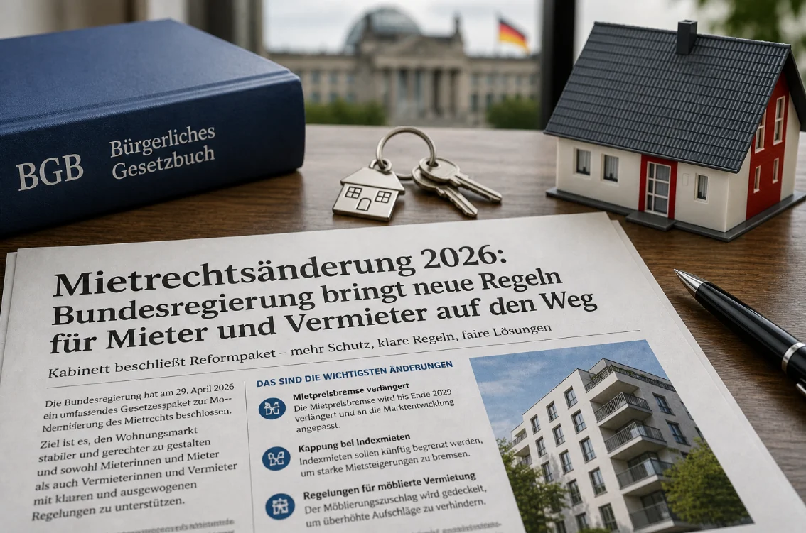 Mietrechtsänderung 2026: Bundesregierung bringt neue Regeln für Mieter und Vermieter auf den Weg
