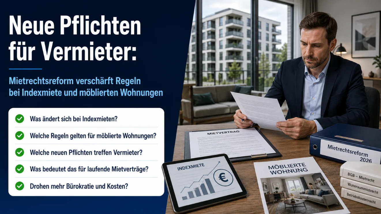 Neue Pflichten für Vermieter: Mietrechtsreform verschärft Regeln bei Indexmiete und möblierten Wohnungen