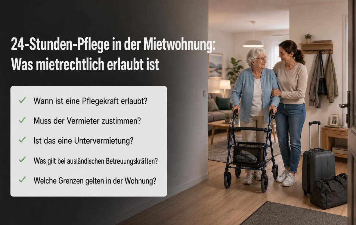 24-Stunden-Pflege in der Mietwohnung: Was mietrechtlich erlaubt ist