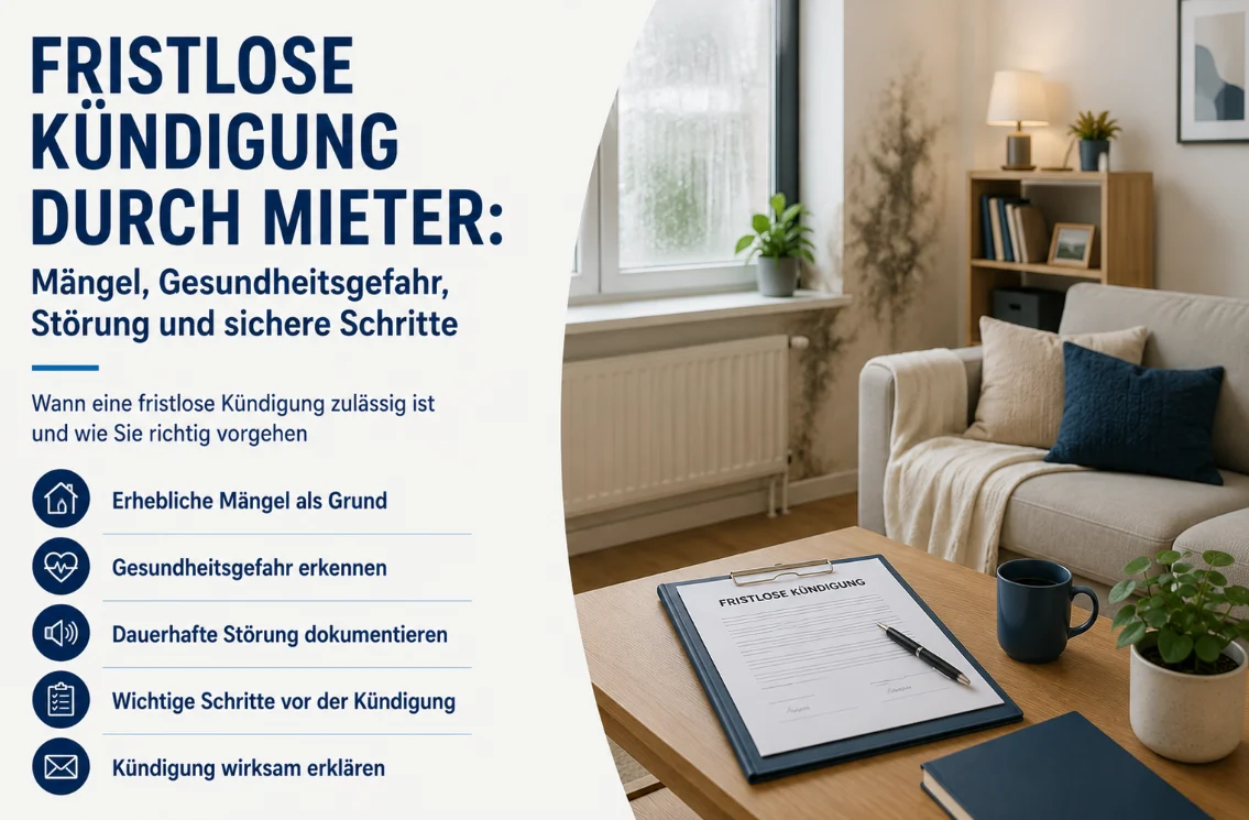 Fristlose Kündigung durch Mieter: Mängel, Gesundheitsgefahr, Störung und sichere Schritte