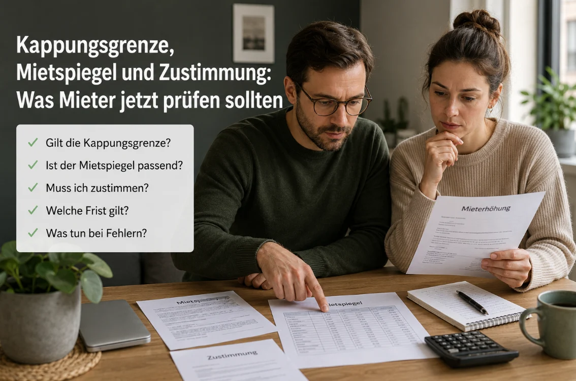 Kappungsgrenze, Mietspiegel und Zustimmung: So erkennen Mieter eine überhöhte Mieterhöhung