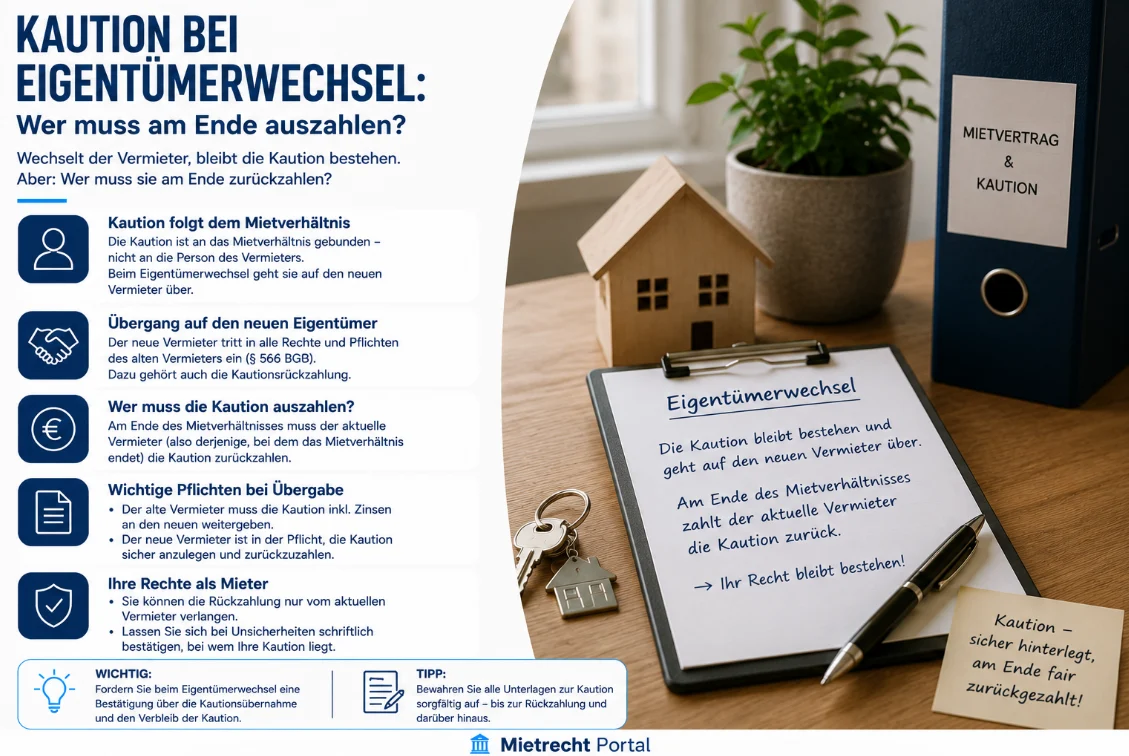 Kaution bei Eigentümerwechsel: Wer muss am Ende auszahlen?