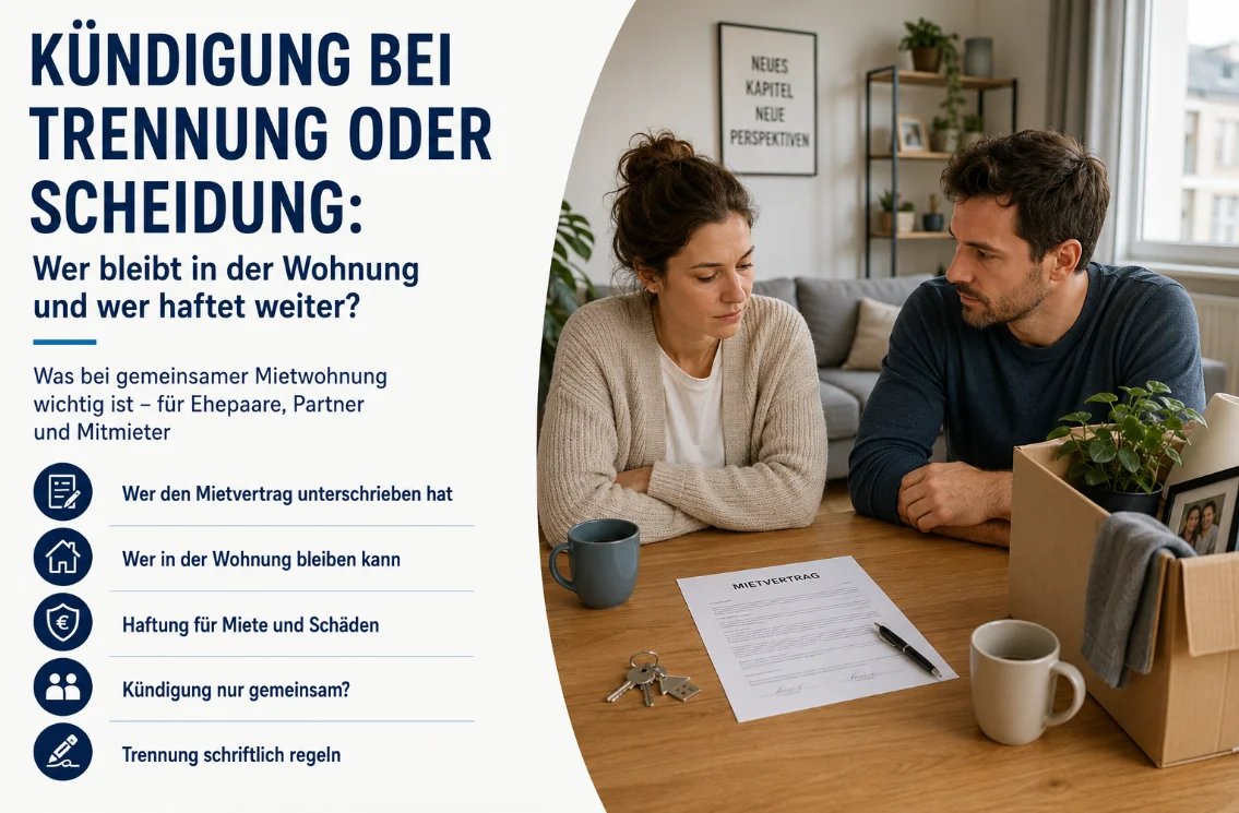 Kündigung bei Trennung oder Scheidung: Wer bleibt in der Wohnung und wer haftet weiter?