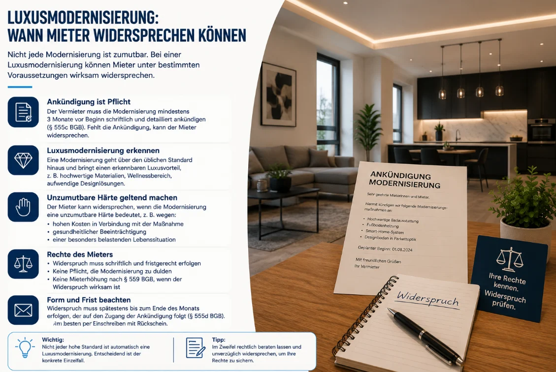 Luxusmodernisierung: Wann Mieter widersprechen können
