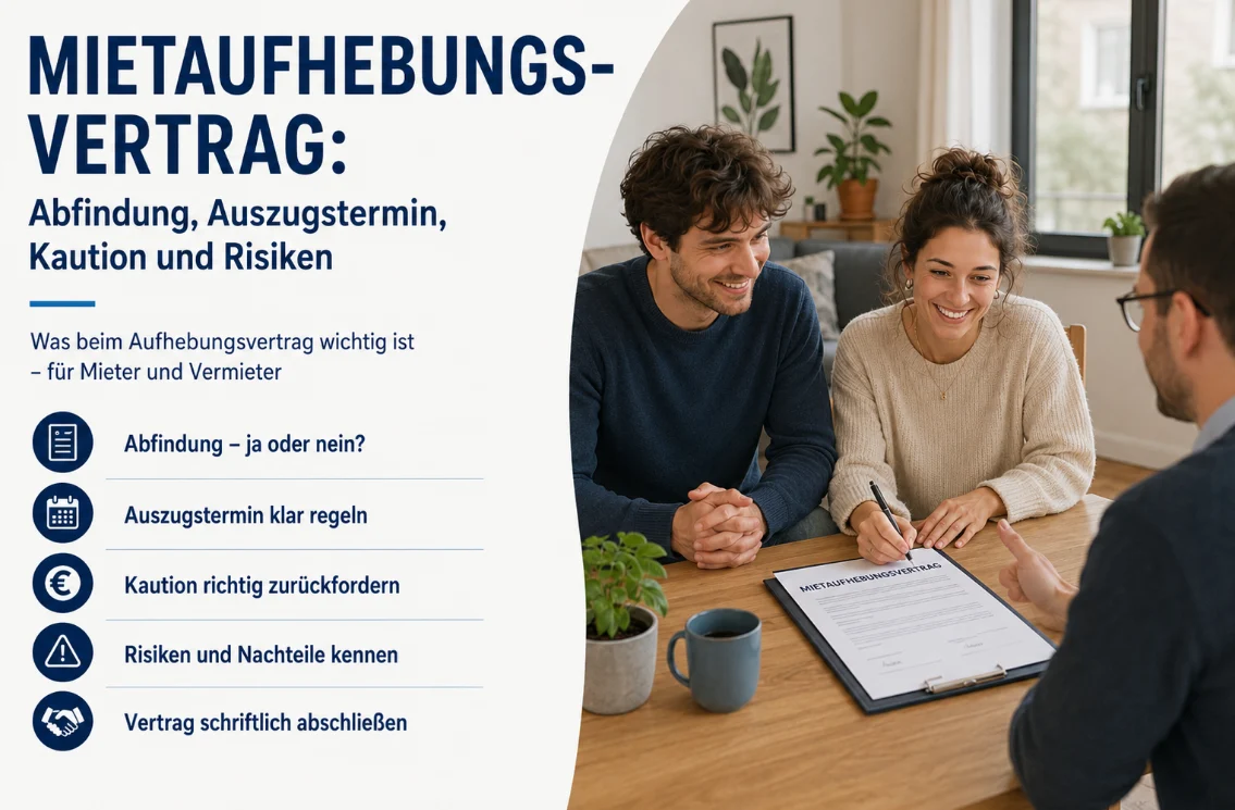 Mietaufhebungsvertrag: Abfindung, Auszugstermin, Kaution und Risiken