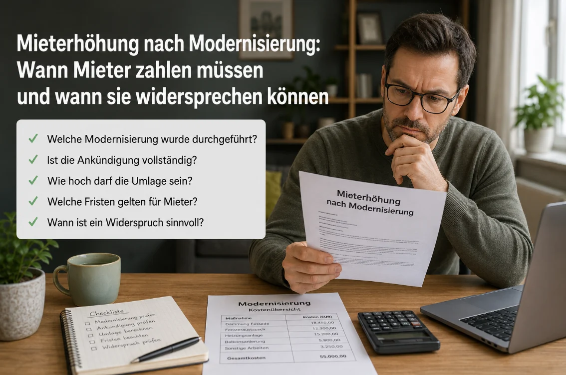 Mieterhöhung nach Modernisierung: Wann Mieter zahlen müssen und wann sie widersprechen können
