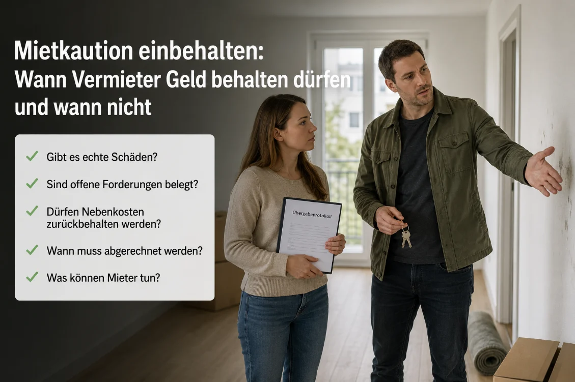 Mietkaution einbehalten: Wann Vermieter Geld behalten dürfen und wann nicht