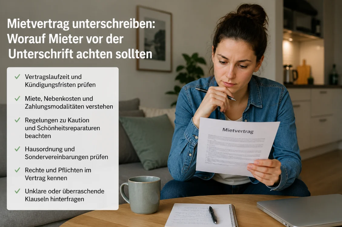 Mietvertrag unterschreiben: Worauf Mieter vor der Unterschrift achten sollten