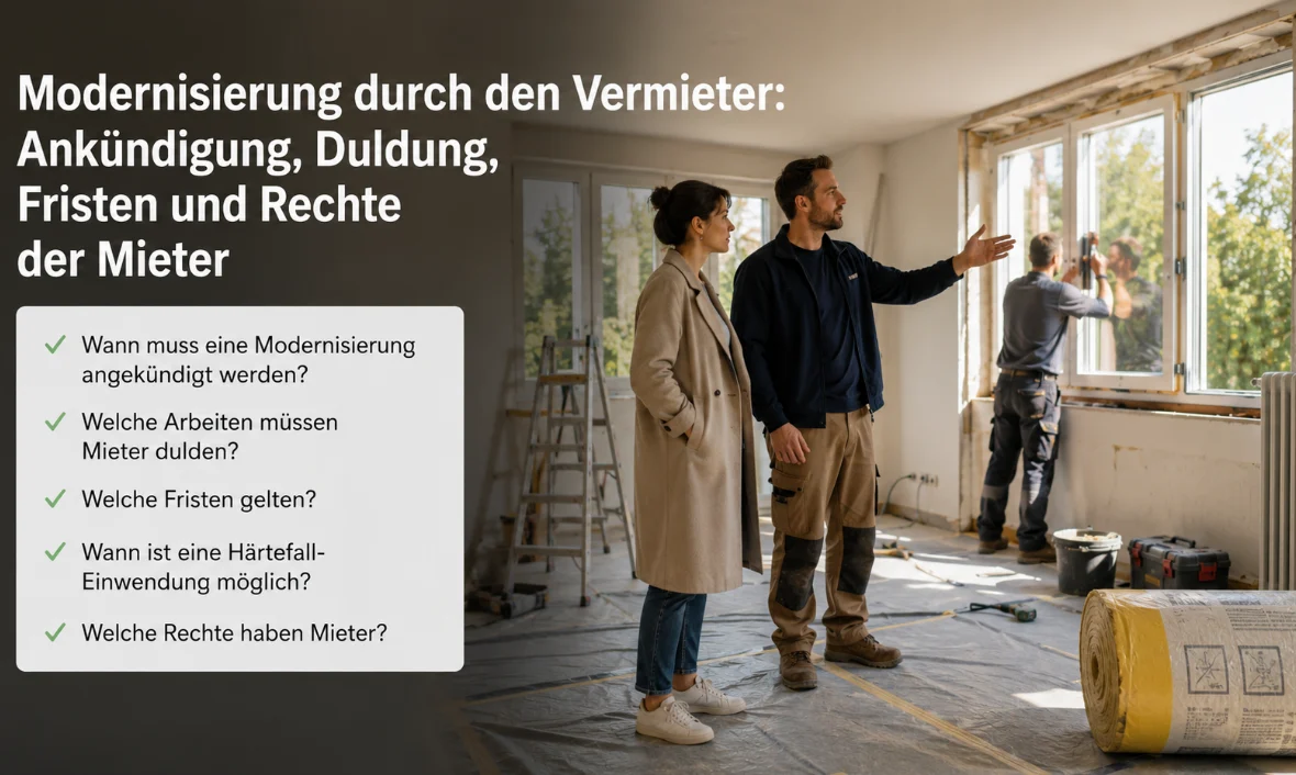 Modernisierung durch den Vermieter: Ankündigung, Duldung, Fristen und Rechte der Mieter