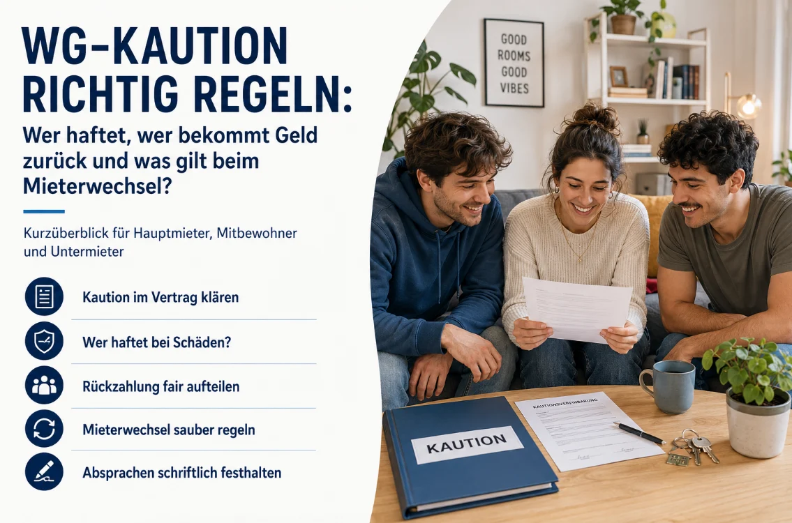 WG-Kaution richtig regeln: Wer haftet, wer bekommt Geld zurück und was gilt beim Mieterwechsel?