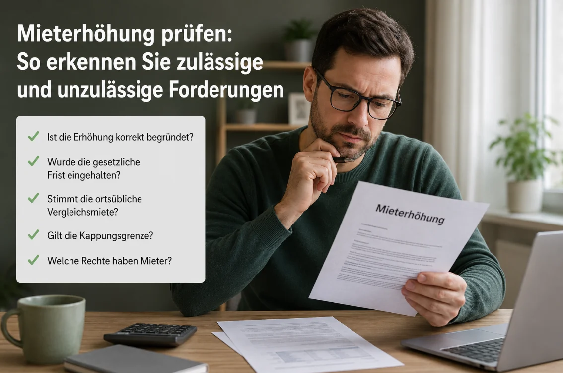 Wir erklären Ihnen, wie Sie eine Mieterhöhung richtig prüfen und sich gegen unzulässige Forderungen wehren können