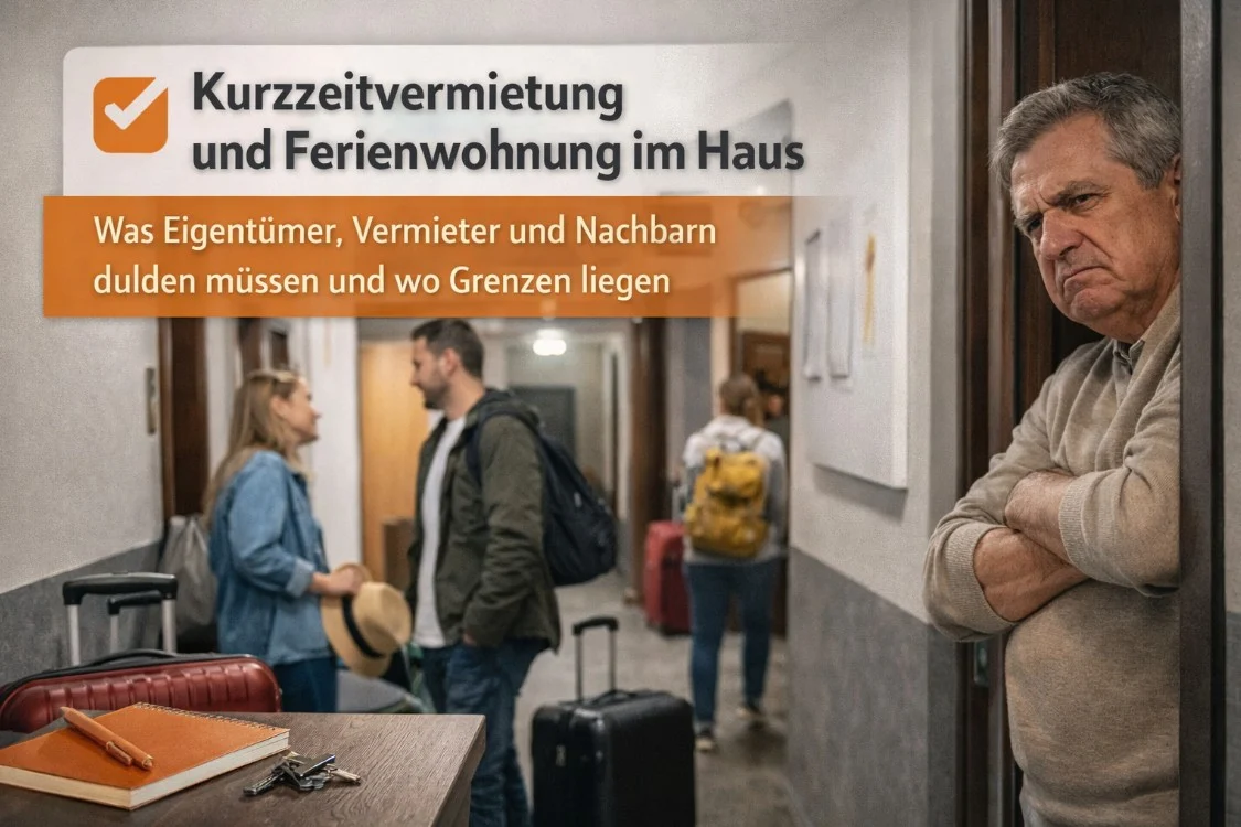 Kurzzeitvermietung und Ferienwohnung im Haus: Was Eigentümer, Vermieter und Nachbarn dulden müssen und wo Grenzen liegen