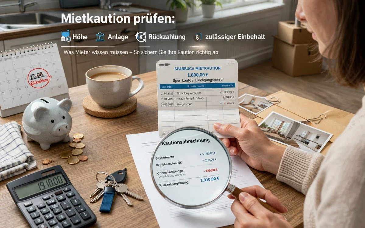 Mietkaution prüfen: Höhe, Anlage, Rückzahlung und zulässiger Einbehalt