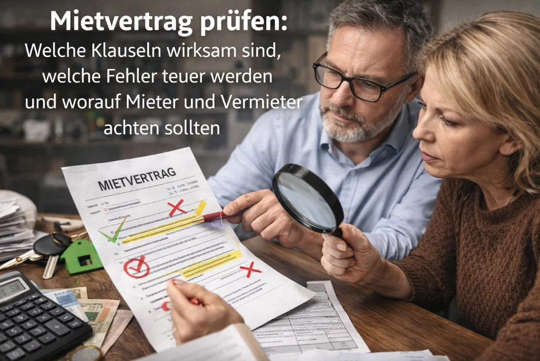 Mietvertrag prüfen: Welche Klauseln wirksam sind, welche Fehler teuer werden und worauf Mieter und Vermieter achten sollten