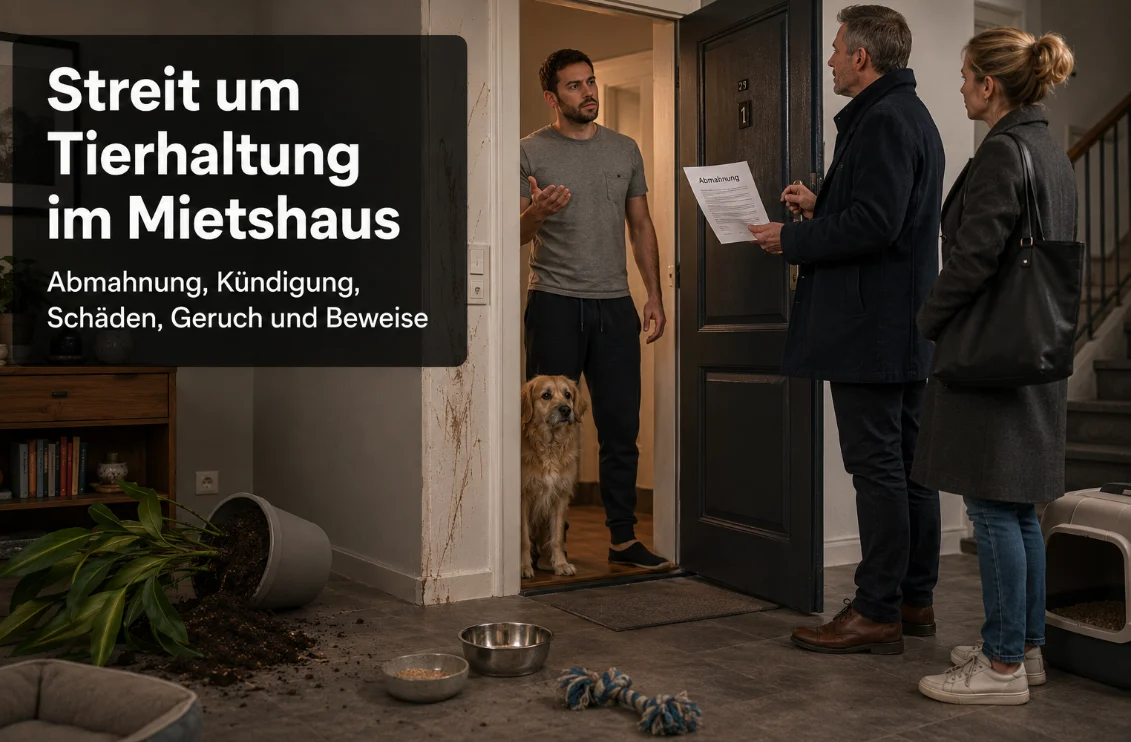 Streit um Tierhaltung im Mietshaus: Abmahnung, Kündigung, Schäden, Geruch und Beweise